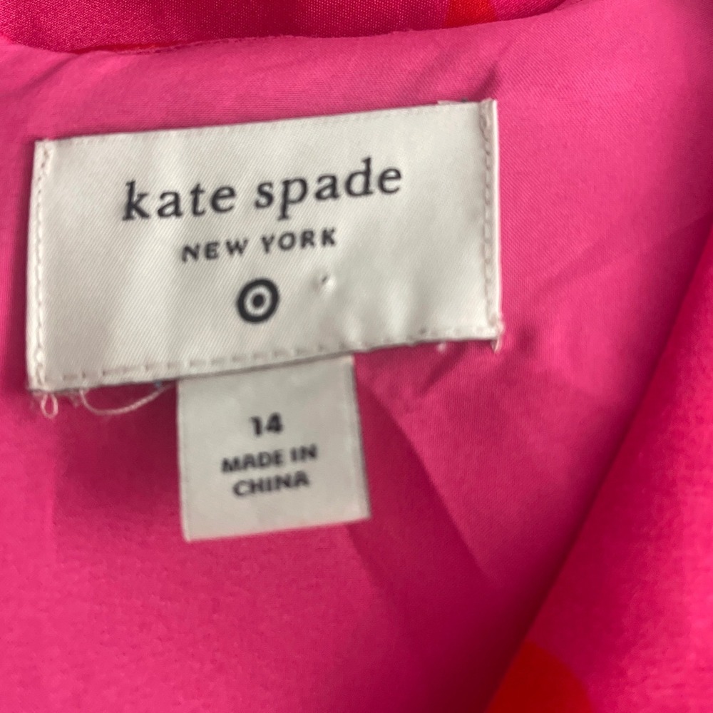 Kate Spade New York for Target Pink Orange Floral Jacquard Peplum Midi Dress 14 - Picture 3 of 5